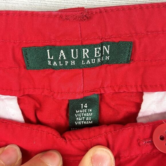 Lauren Ralph Lauren Womens sz 14 100% cotton lightweight wide leg mid rise Pants - Picture 3 of 5